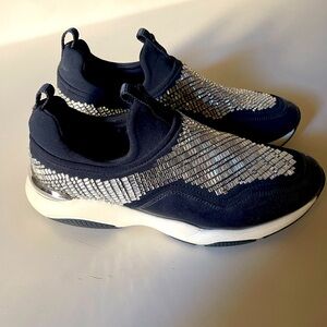 Salvatore Ferragamo Sparkle Leather Crystal Sneakers (Size 8) for Sale!!